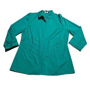 Lafayette 148 Teal Blouse Size 8